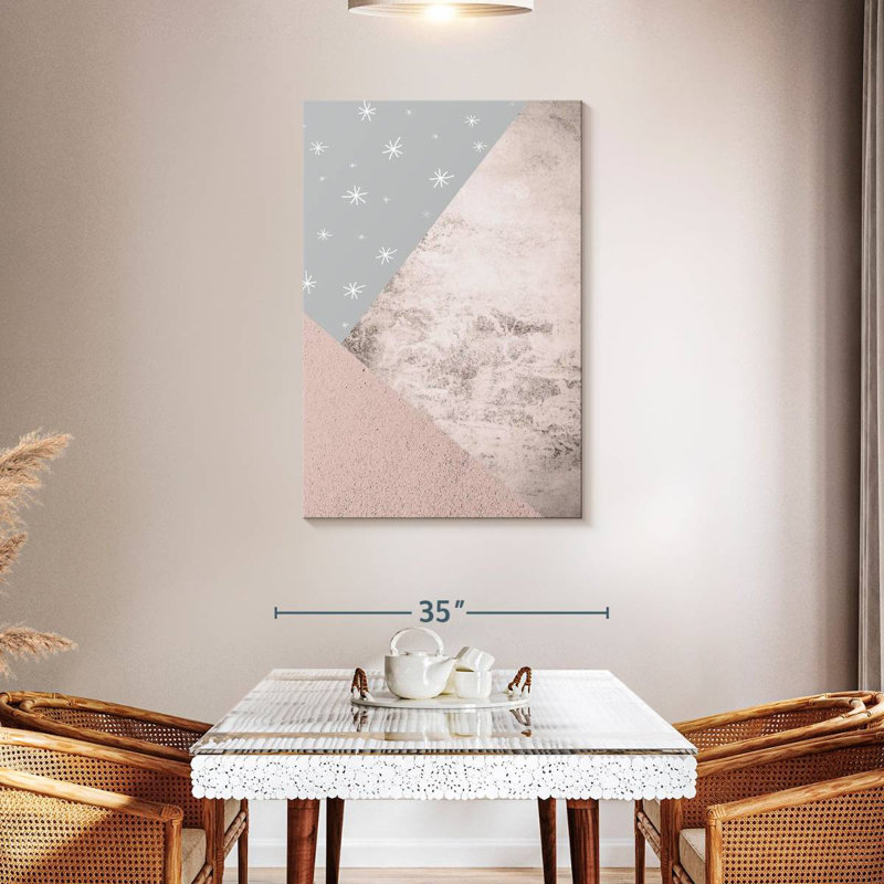 Avery Blush Pink Grey Mountains III, 45" H x 30" W