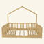 Lit sur pied avec rails hauts, lit Montessori en bois avec lumière pour enfants, garçons et filles-157695673-157695676