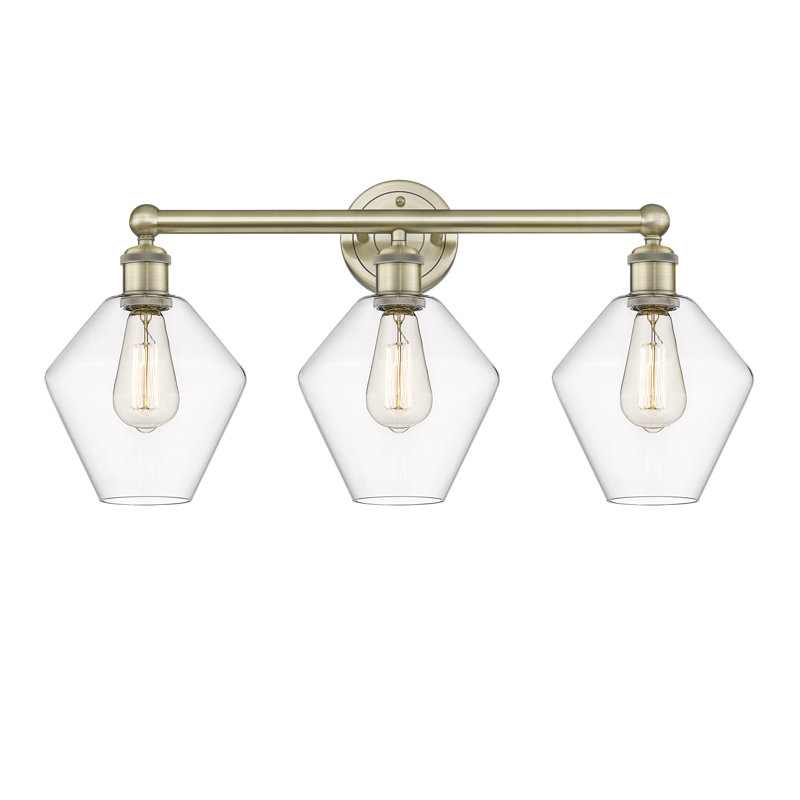 Éclairage pour meuble-lavabo 3 lumières Amylea, Clair, Laiton antique