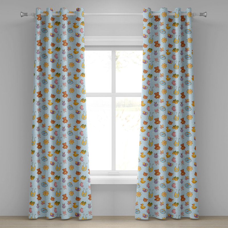 Rideau décoratif à œillets 2 panneaux Dakota Fields, 50 po, bleu cannelle pâle, L 50 po x L 84 po
