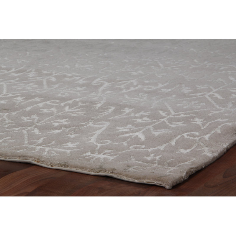 Metro-Velvet Ikat Area Rug in Ivory/Beige, Rectangle 12' x 15'