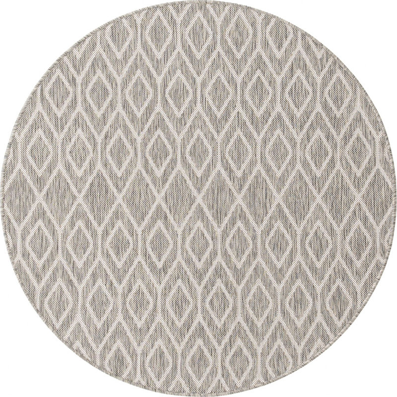 Outdoor Destiny Area Rug Cream Color, Round 4'