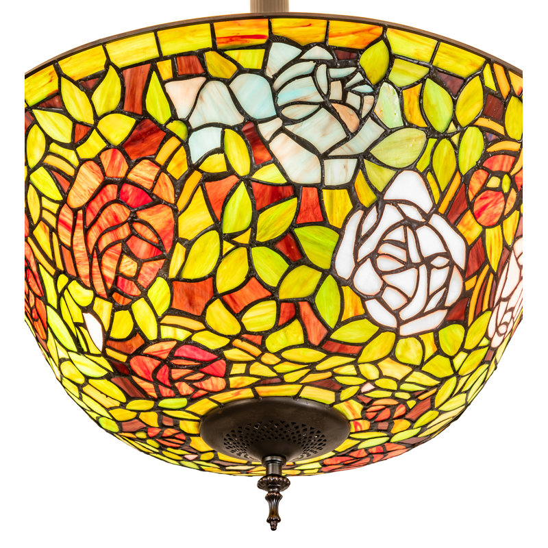 16" Wide Tiffany Rosebush Pendant