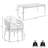 Acala Hareton Outdoor Patio 5 Piece Dining Set In Weathered Eucalyptus Wood With Gray Rope And Taupe Olefin Cushions