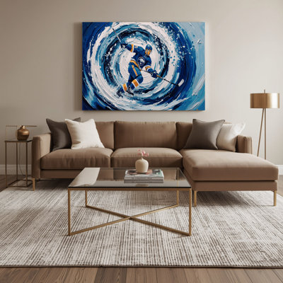 Sports Ice Hockey Gray Canvas Wall Art