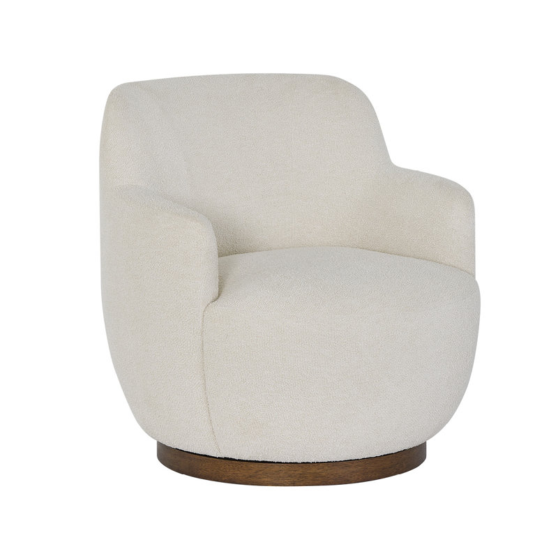 Curated Swivel Armchair, Top Grain Leather, Tan