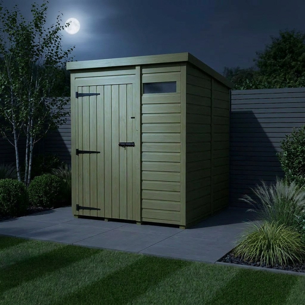 Total Sheds 5ft x 5ft Security Pent Shed - Heavy-Duty Hasp Staple Anti-Tamper - Pressure Treated Timber - UK Manufactured