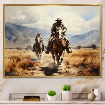 Cowboy Dusty Trails II - Cowboys, impressions sur toile