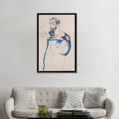 "Gustav Klimt" Im Blauen Malerkittel "par Egon Shiele, reproduction d'art sur toile