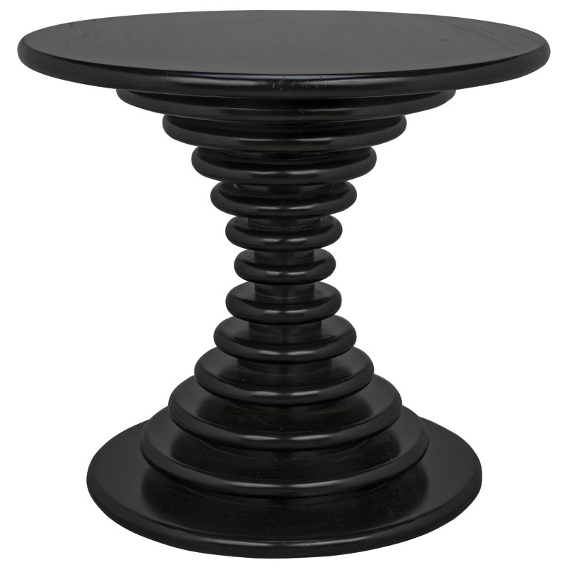 Classic Round 28" Hand Rubbed Black Solid Wood End Table
