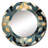 Roxeann Antique Beige And Blue Marrocan Tiles - Geometric  Unique Wall Mirror Decor, Modern Large Round Mirror, Printed Metal Art-1557137691