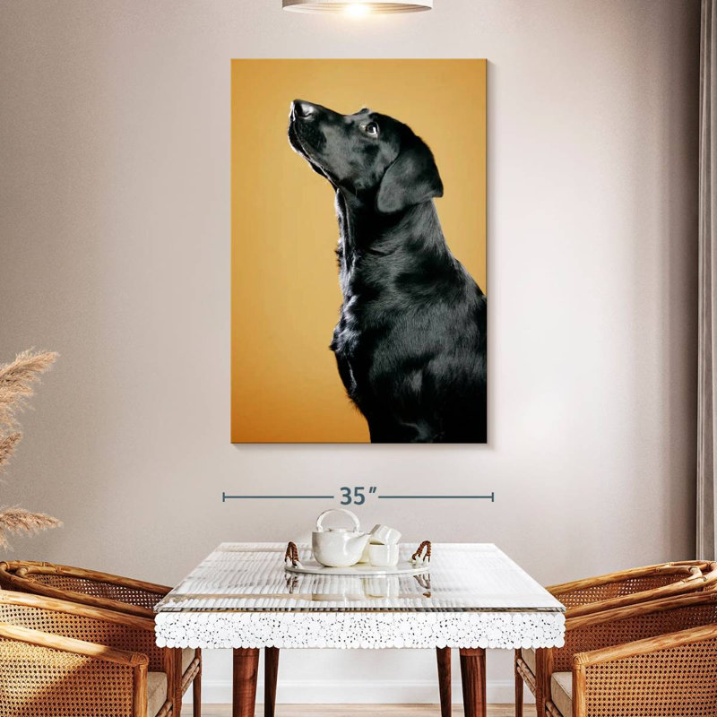 Brampt Obedient Black Dog, 51" H x 34" W