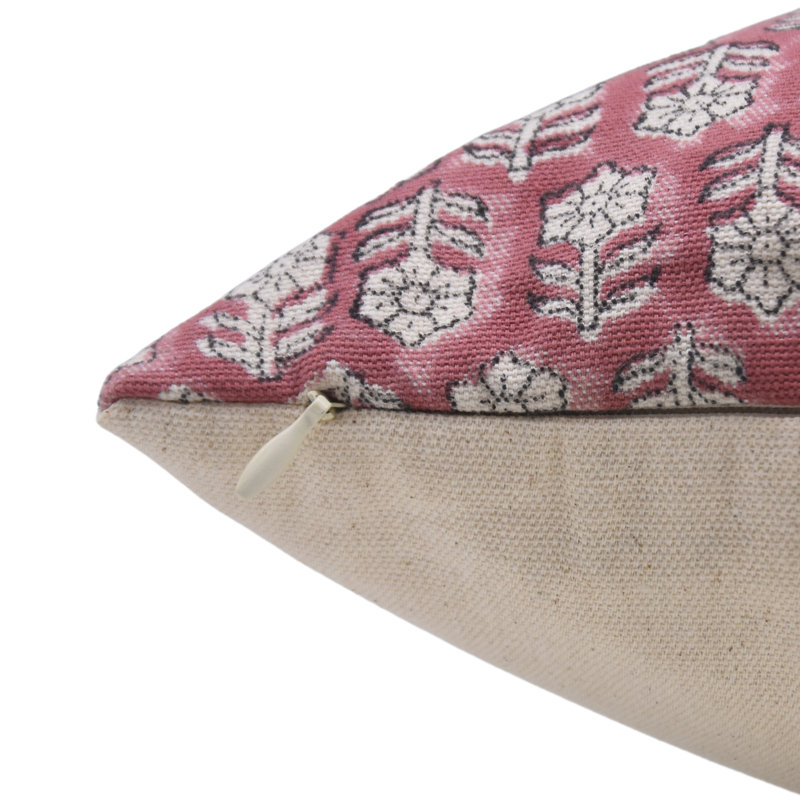 Coussin décoratif en coton fabriqué à la main Fab Divine - Tulsi Buti, H 22 po x l 22 po