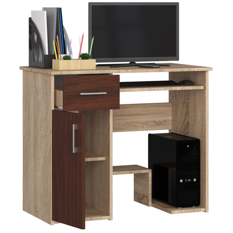 Eldrida Computer Desk, Oak/Venge