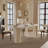 79" Oval Dining Table,Cream Column Base And White Textured Sintered Stone Top,Modern Kitchen Table-394402164