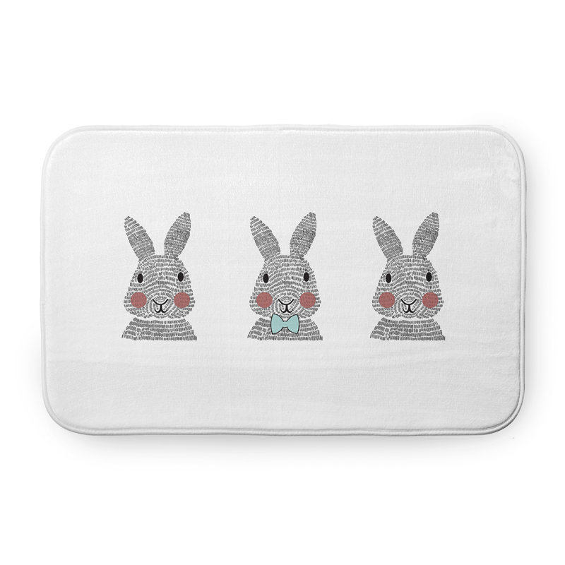 Tapis de bain Byrdsong, L 21 po x L 34 po, Bleu clair