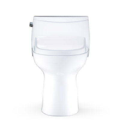 TOTO Ultramax Low Profile WASHLET+ S7A One-Piece Elongated 1.28 GPF Universal Height Toilet with CEFIONTECT, Cotton White - MW6184736CEFG#01