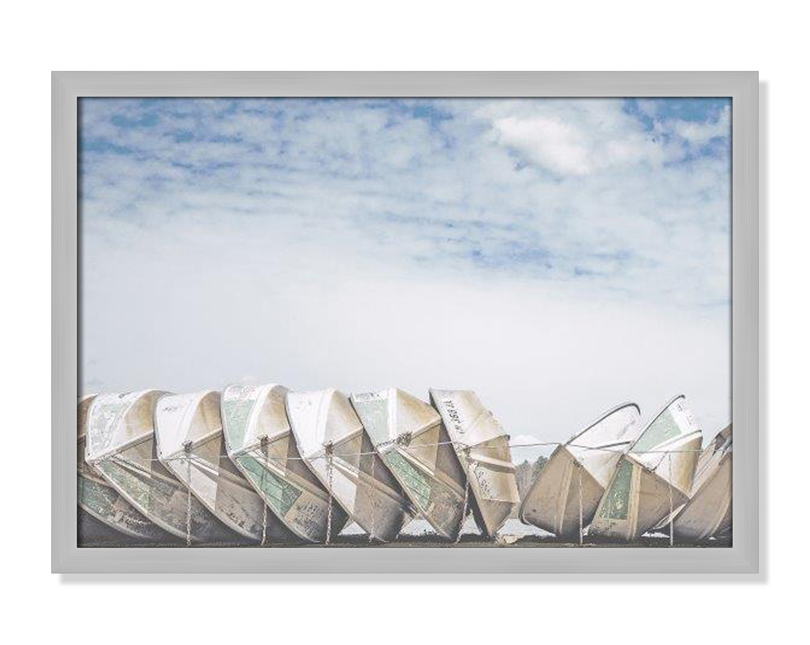Hennecy "Wooden Boats" Print by Leah Straatsma, Matte Silver, 17" H x 23" W x 1.25" D