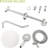 10" Brushed Nickel Shower Kit - Dual Heads With 5 Water Flow Modes Massage, Bubbly, Rain, Rain&Bubbly, Rain&Massage Wall Mounted, Comes Arm, Hose, Adjustment Rod, Enamel Cover, Valve Core-126673669