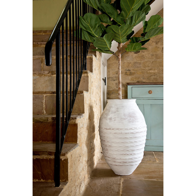 The Mediterranean Collection Handmade Pot Planter, Delphi White