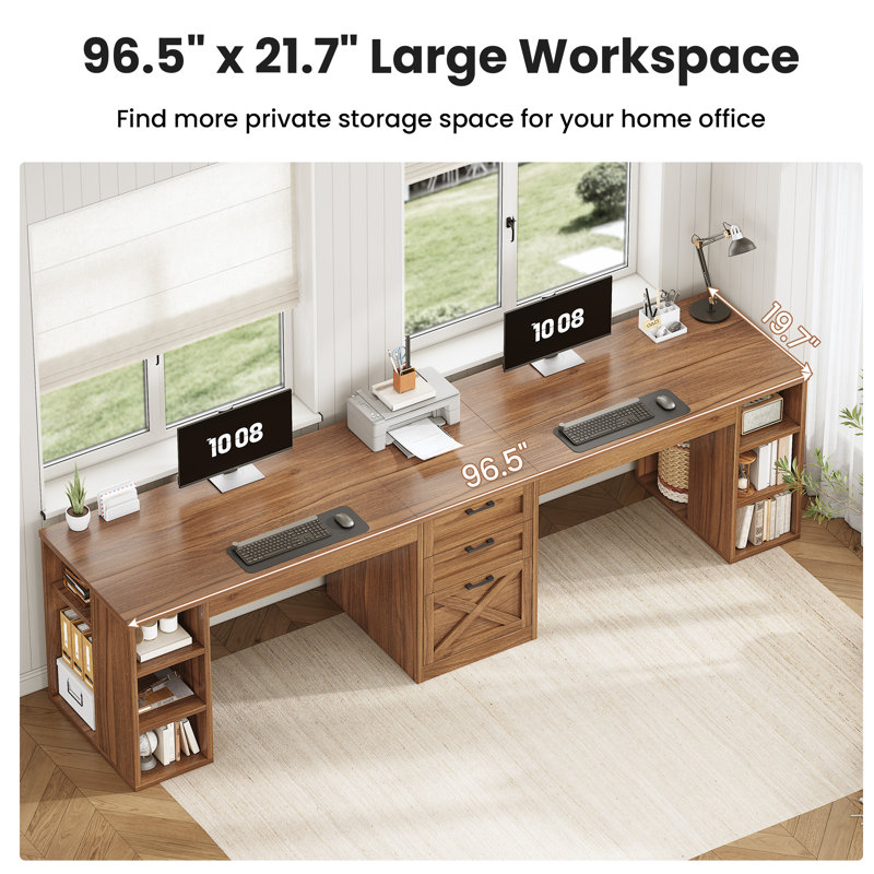 Bureau de direction 96,5 po, Brun