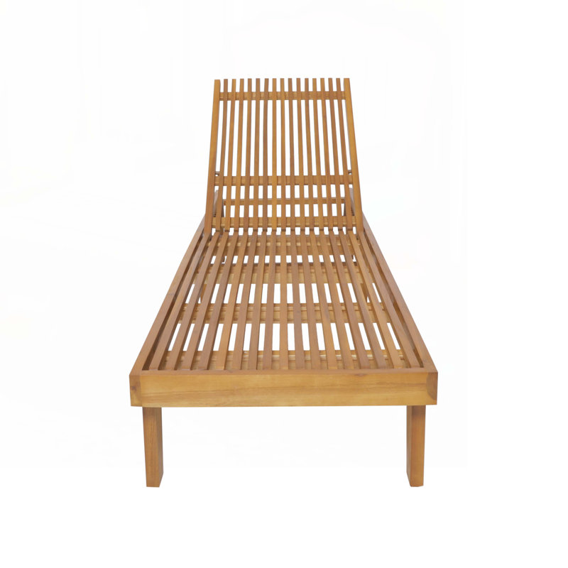 Chaise longue de patio en bois, Teck