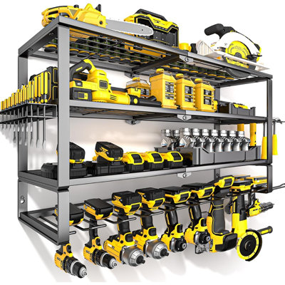 Organisateur mural robuste pour outils électriques avec station de charge pour batteries