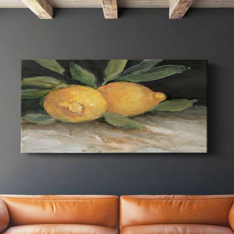 Citrons zestés I - Toile tendue avec châssis - Prêt à accrocher, H 20 po x l 40 po