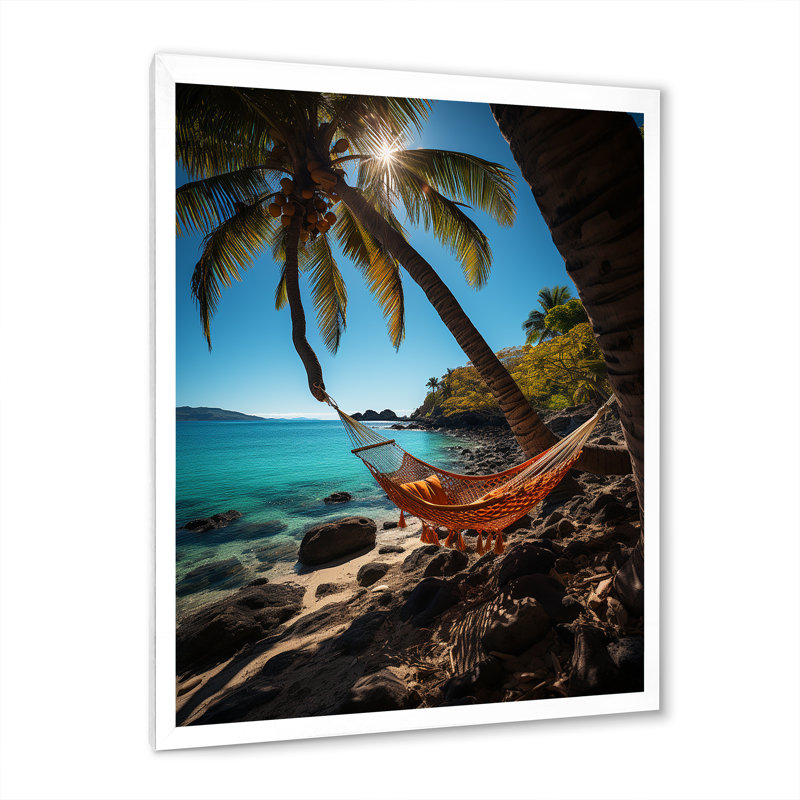 Photo de plage, vibrations tropicales sur toile, L 24 po x H 32 po, Cadre photo blanc