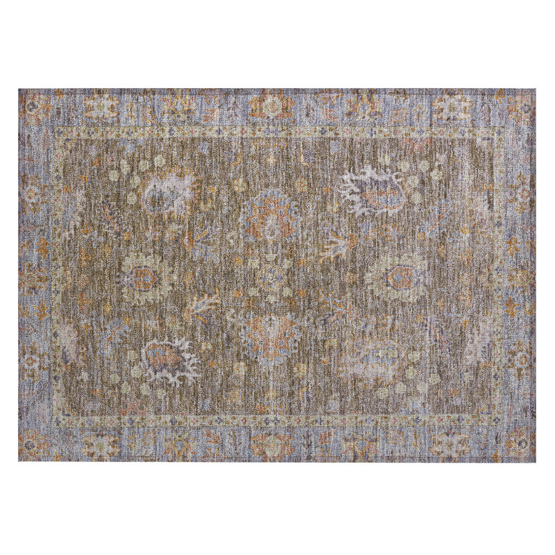 Machine Washable Indoor/Outdoor Xhevrie Brown Rug, Rectangle 1'8" x 2'6"