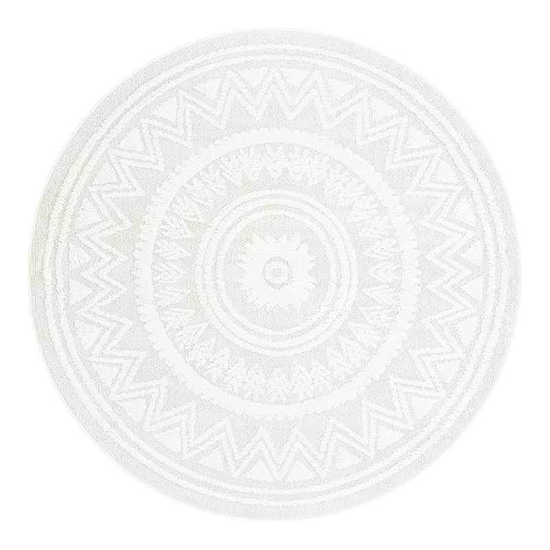 Amirah Geometric Indoor Rug, Round 7'10" - No Tassels