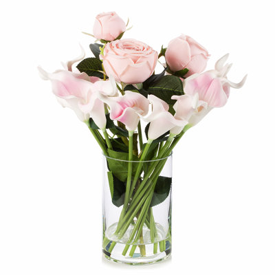 Centre de table Real Touch Lilies Roses