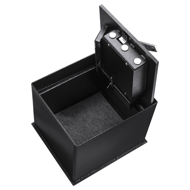 Coffre-fort de sol en acier avec serrure à combinaison et fente de dépôt - Capacité de 0,89 pi³, noir