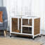 Cage portative en bois avec roulettes