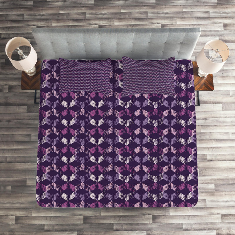 Modern & Contemporary Polyester Coverlet, King Bedspread + 2 Shams