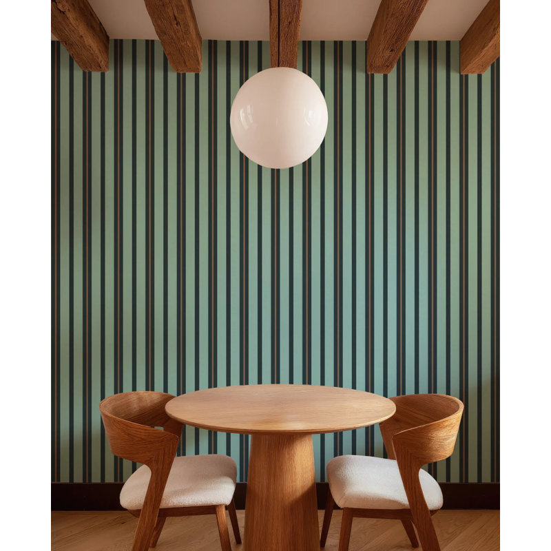 Miami Stripe Mini - Wallpaper, Bronze Night, Peel & Stick