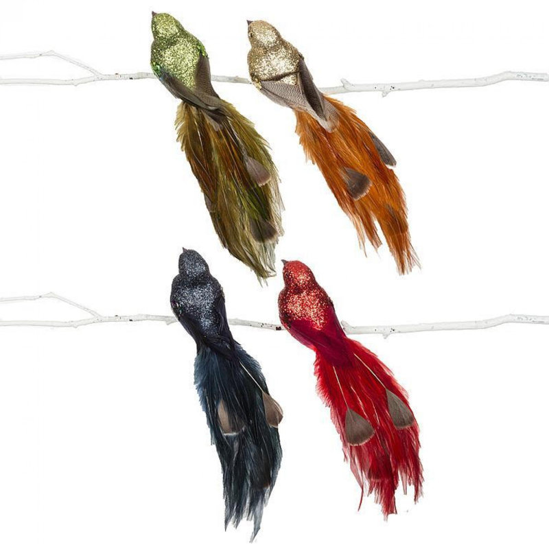 Ensemble de 4 corps de paillettes avec des queues de plumes