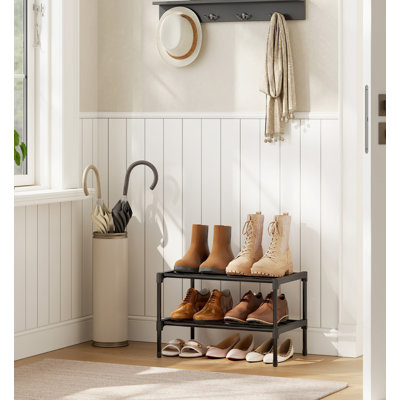 2 Tier Narrow Stackable Metal Shoe Organizer 30x45x31 cm
