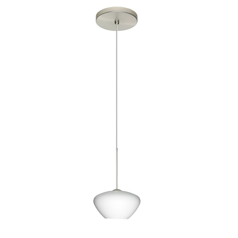 Srinivas 1 - Light Single Pendant, Opal Matte, Halogen, Satin Nickel