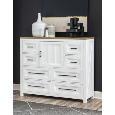 Leyva 8 Drawer 56" W Solid Wood Dresser