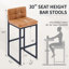 Tabouret de bar rembourré à dossier bas avec structure en métal épaissie pour îlot de cuisine-92115247-92115246-91899110