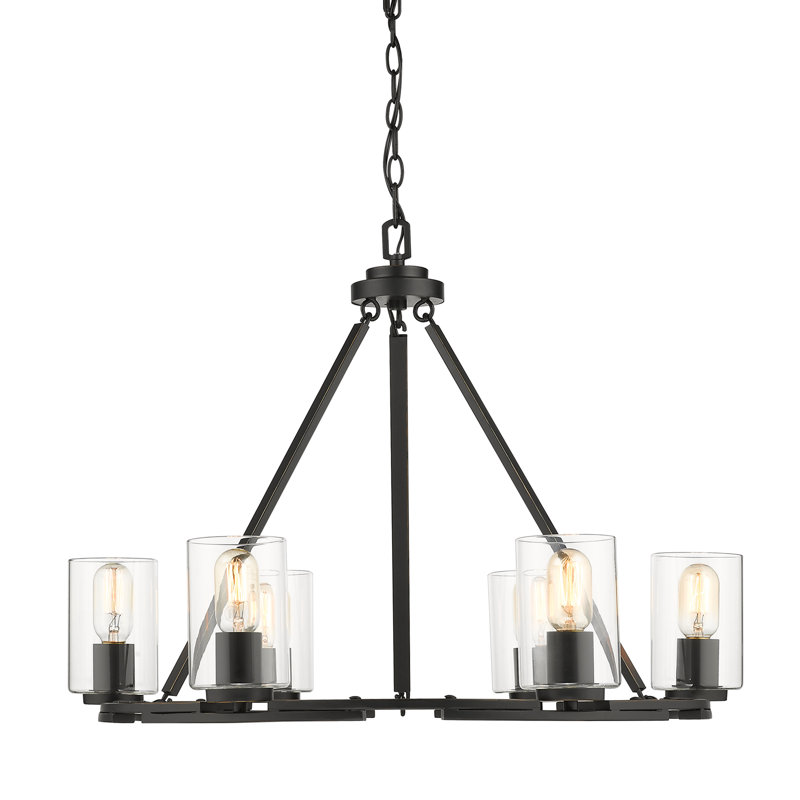 Leithgow 6 - Light Steel Dimmable Round Chandelier