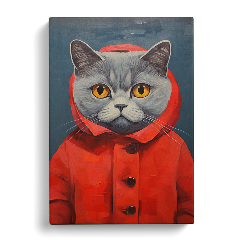 Cat Modern No.2 - Wrapped Canvas Print, 50cm H x 35cm W x 3cm D