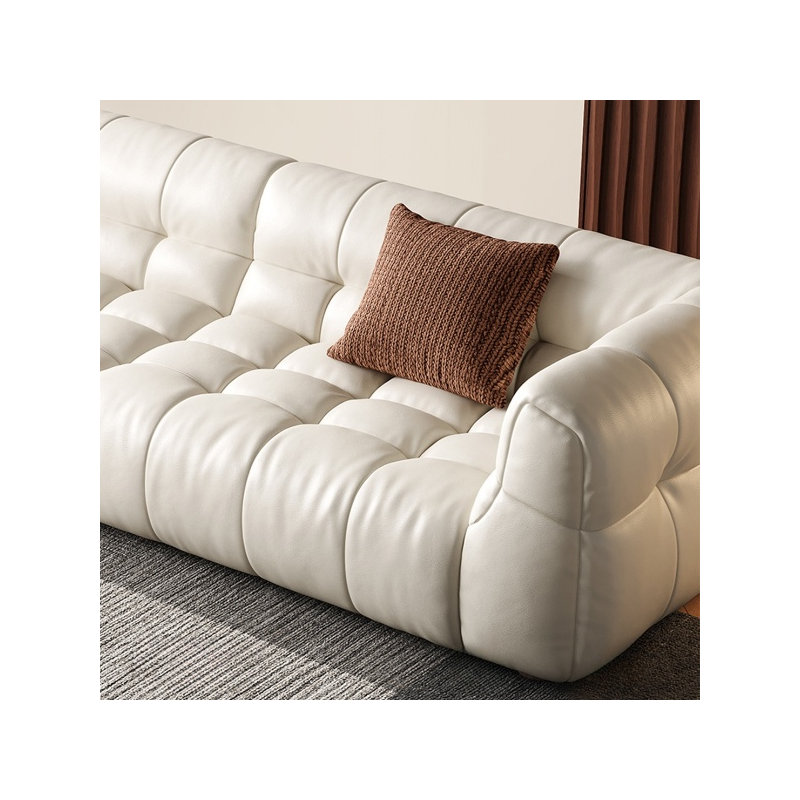 Canapé crème crème à motif de guimauve, 3, H 27,55 po x l 88,18 po x P 40,15 po