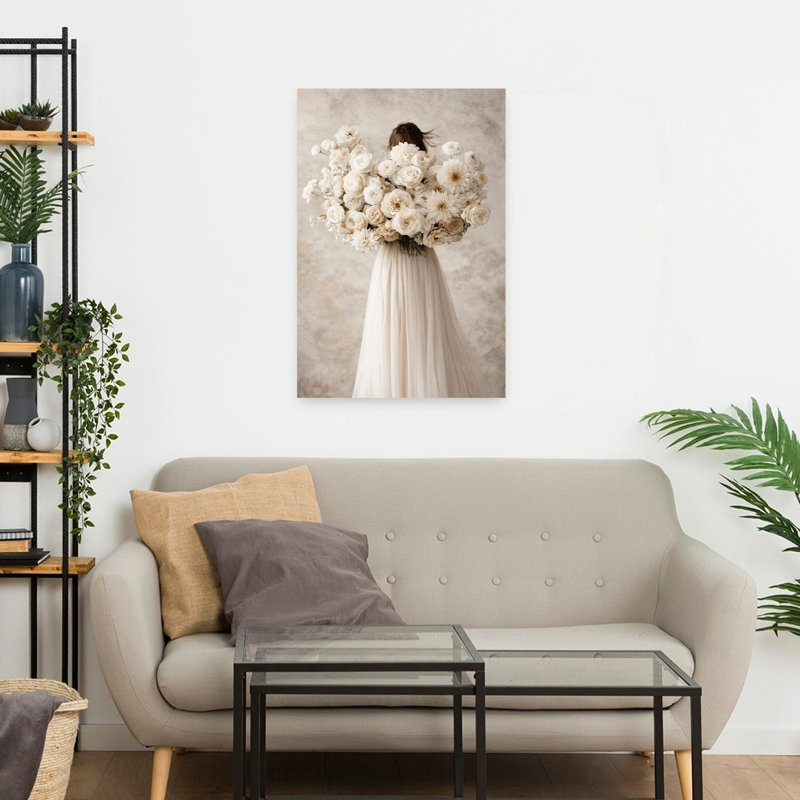 «Overgrown Floral Bouquet Delicate Elegant Elegant Romantic Nature Flower», art mural, H 24 po x l 16 po
