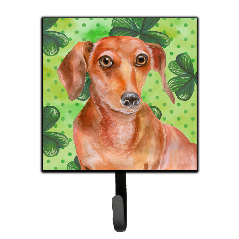 Organisateur de clés murales avec crochets clés st patrick terrier st patrick Markle, Beige et vert, Teckel