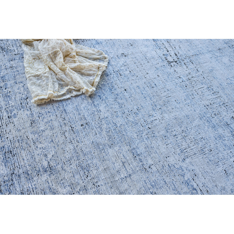 Intrigue Abstract Area Rug in Blue, Rectangle 8' x 10'