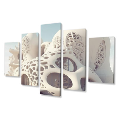 Architectural Flow II - Futuristic Architecture Canvas Wall Art - 5 Panels