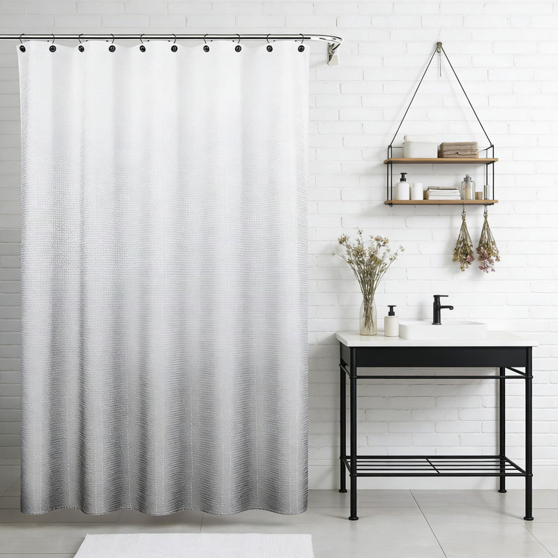 Rideau de douche Waffle Weave, Gris