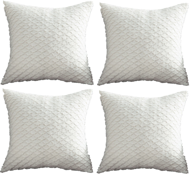  Housse de coussin 18 po, Blanc